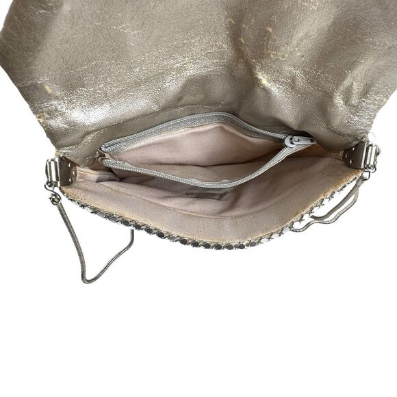 Vintage Silver Metal Mesh Shoulder Bag Chain Strap Disco Club 70's 80's - Picture 6 of 15